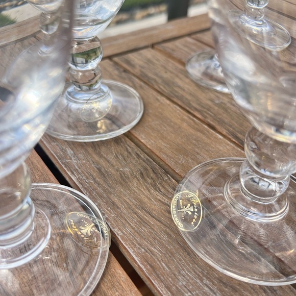 Vintage J Preziosi "Lavorato a Mano" Wine Glasses Gold Band Rim Set of 4 Italy - Picture 10 of 13